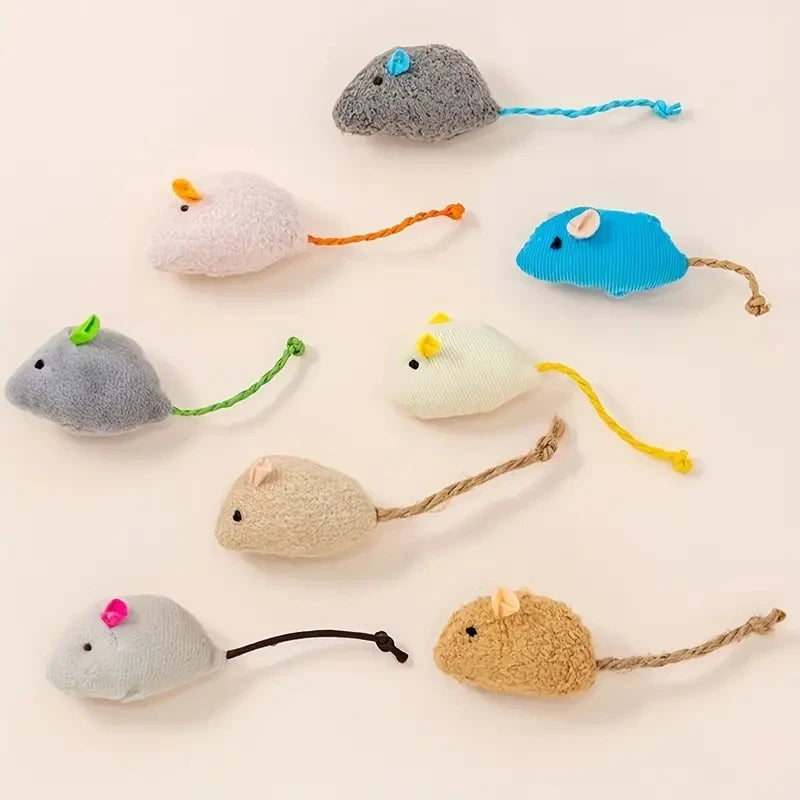 Pack de ratones de tela para gatos con catnip
