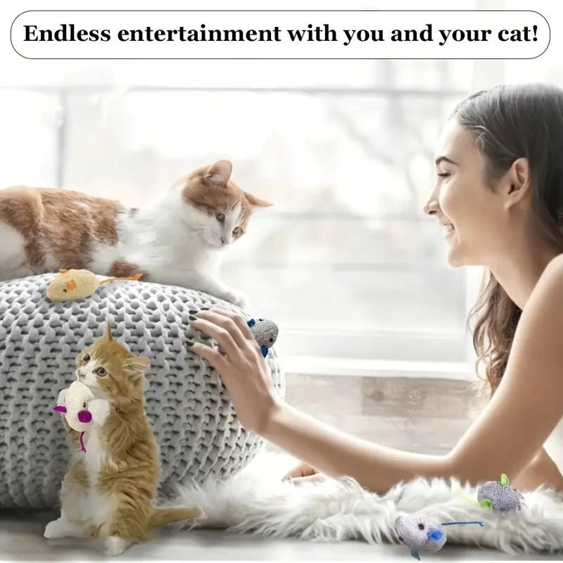 Pack de ratones de tela para gatos con catnip