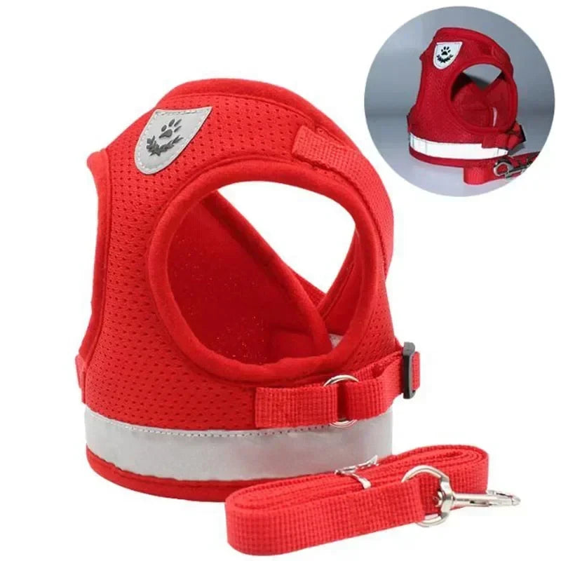 Pretal ajustable de malla para perros con correa de 115 cm