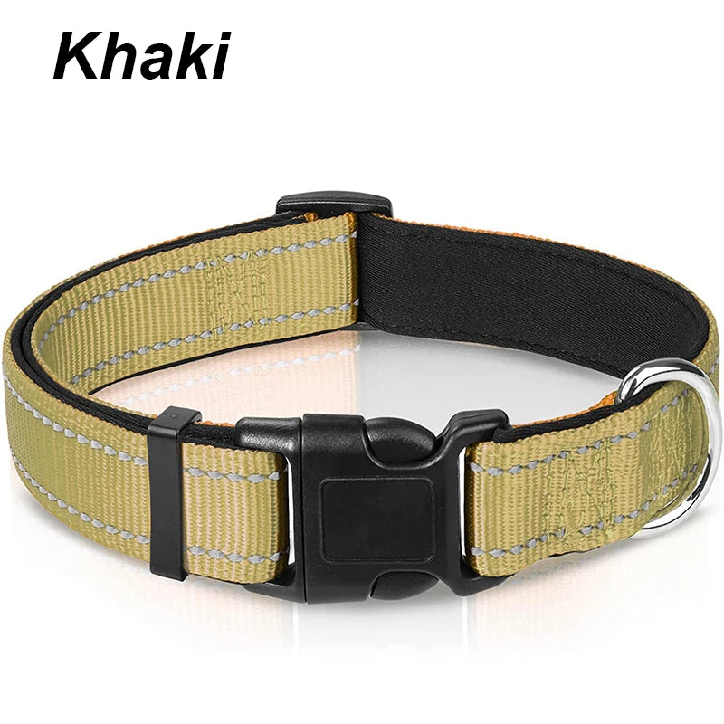 Collar reflectivo para perros con acolchado y doble argolla