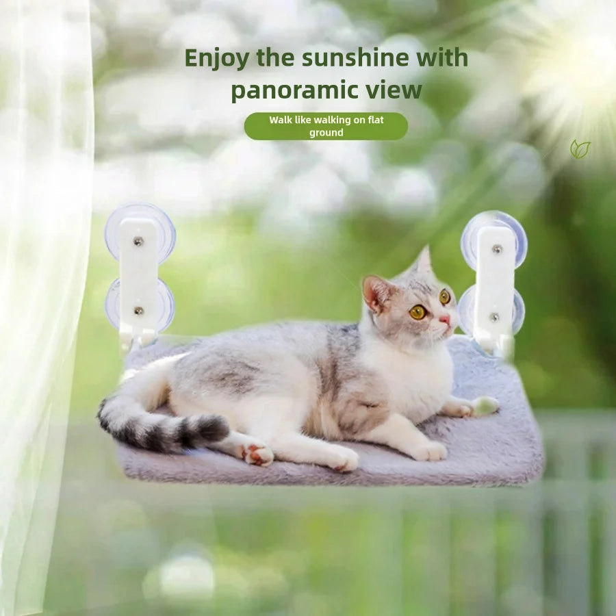 Hamaca plegable de ventana para gatos en malla o peluche