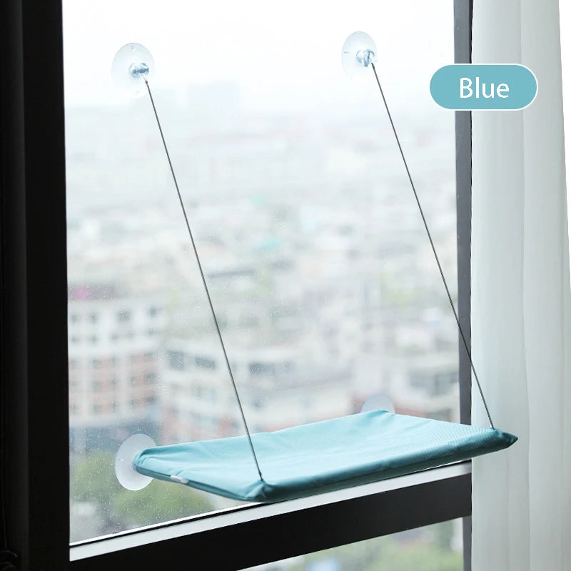 Hamaca desmontable de gamuza para ventana de gatos