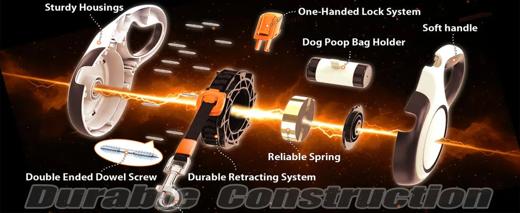 Correa retráctil para perros de 5 u 8 m con freno manual