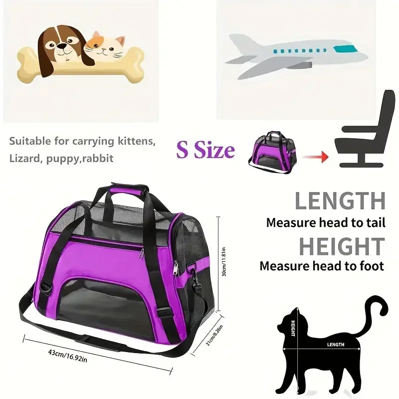 Bolso transportador plegable de nylon con ventilación