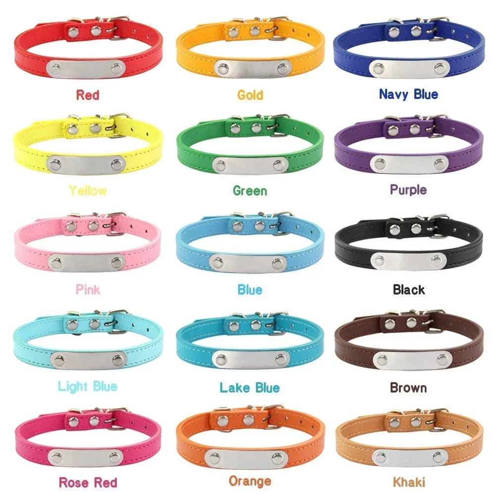 Collar para perros con placa grabable y cinco posiciones