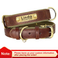 Collar acolchado de PU para perros con placa personalizable