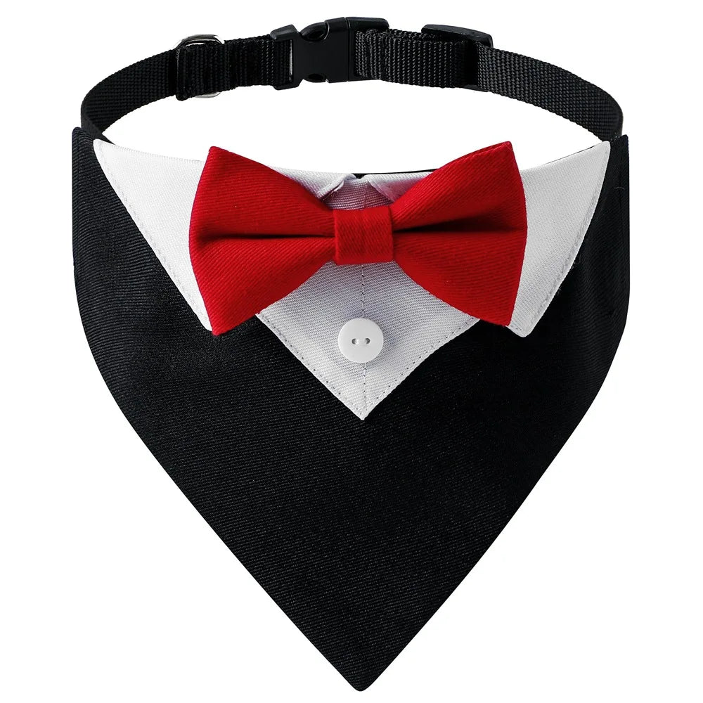 Bandana de gala para mascotas con moño ajustable