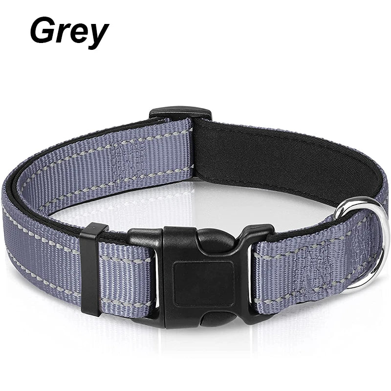 Collar reflectivo para perros con acolchado y doble argolla