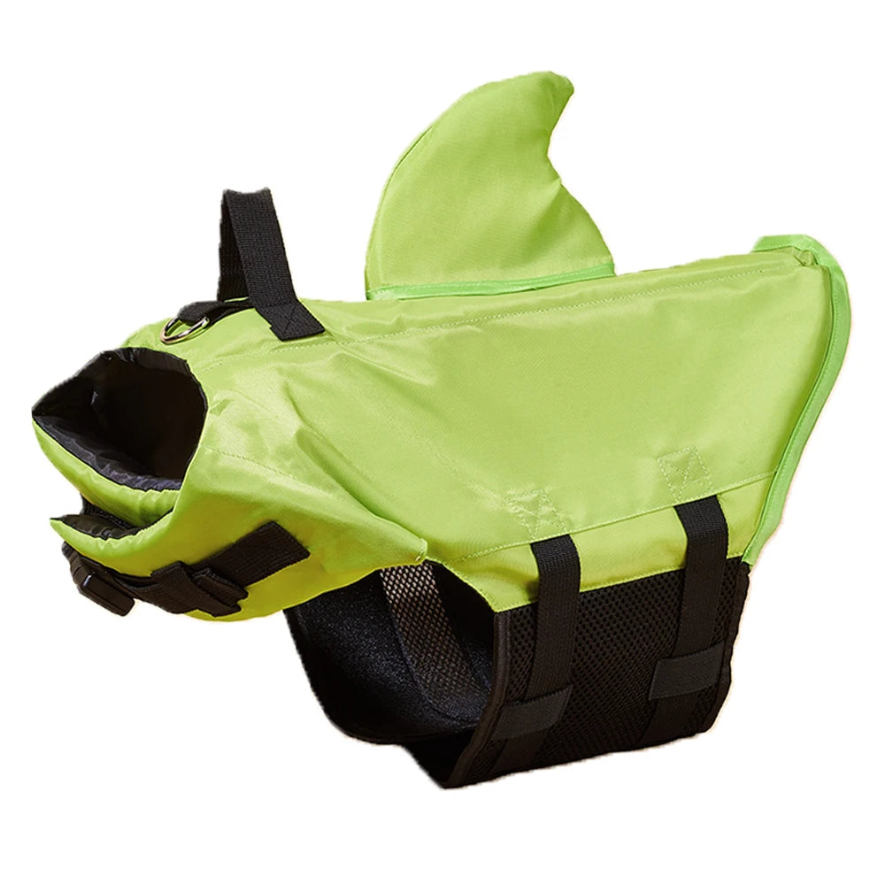 Chaleco de flotación para perros con diseño de tiburón