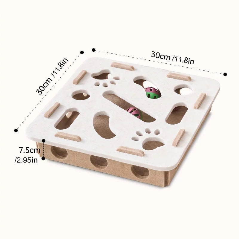 Laberinto de fieltro para gatos con pelota y cascabel