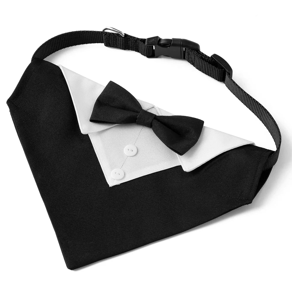 Bandana de gala para mascotas con moño ajustable