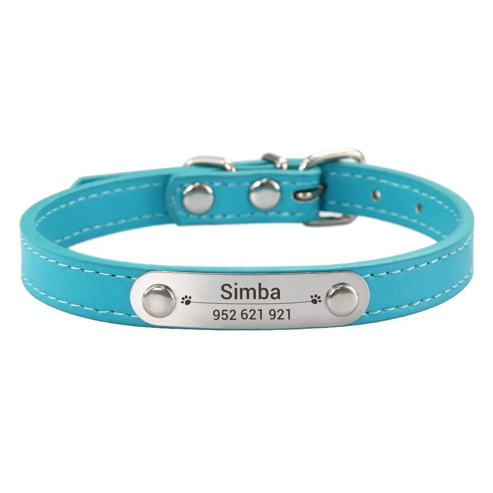 Collar para perros con placa grabable y cinco posiciones