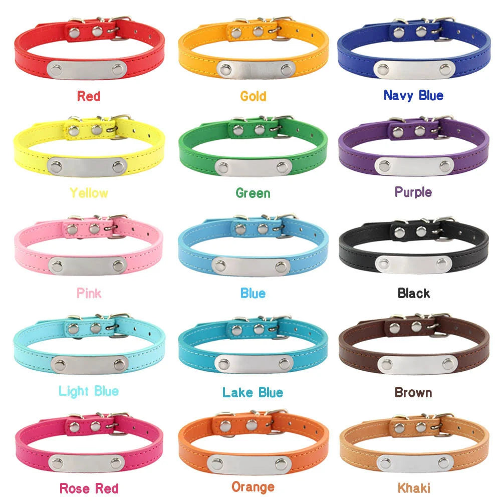 Collar para perros con placa grabable y cinco posiciones