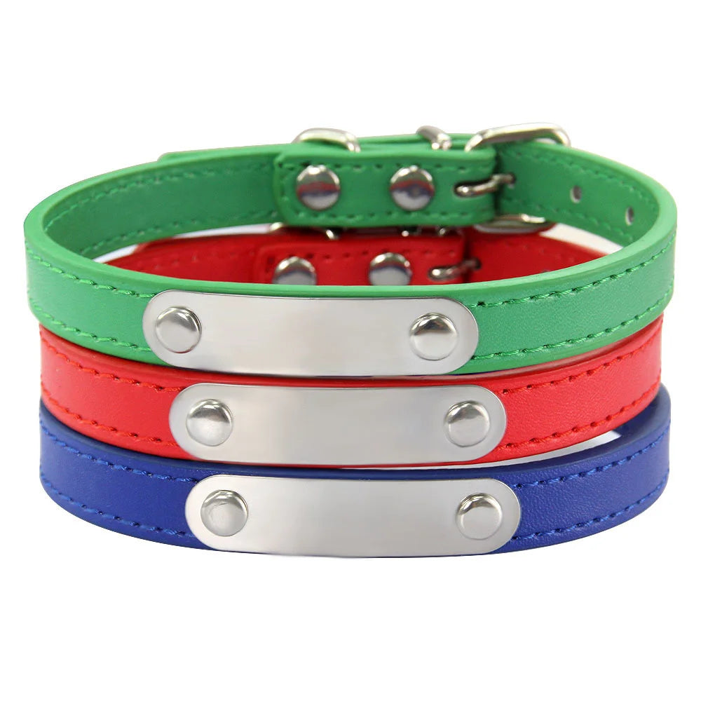 Collar para perros con placa grabable y cinco posiciones