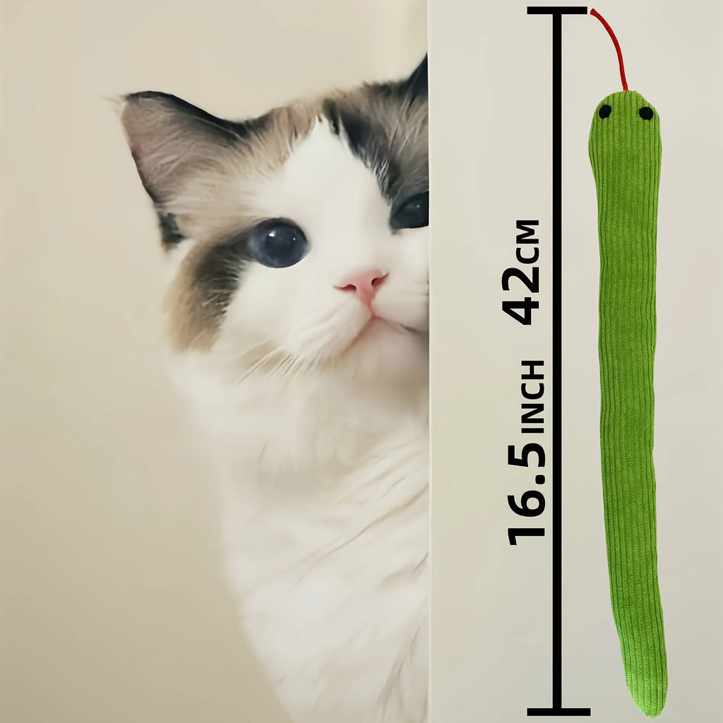 Serpiente de peluche para gatos con sonido crujiente