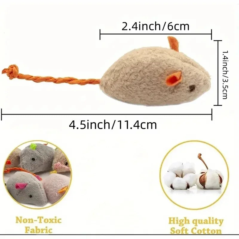 Pack de ratones de tela para gatos con catnip