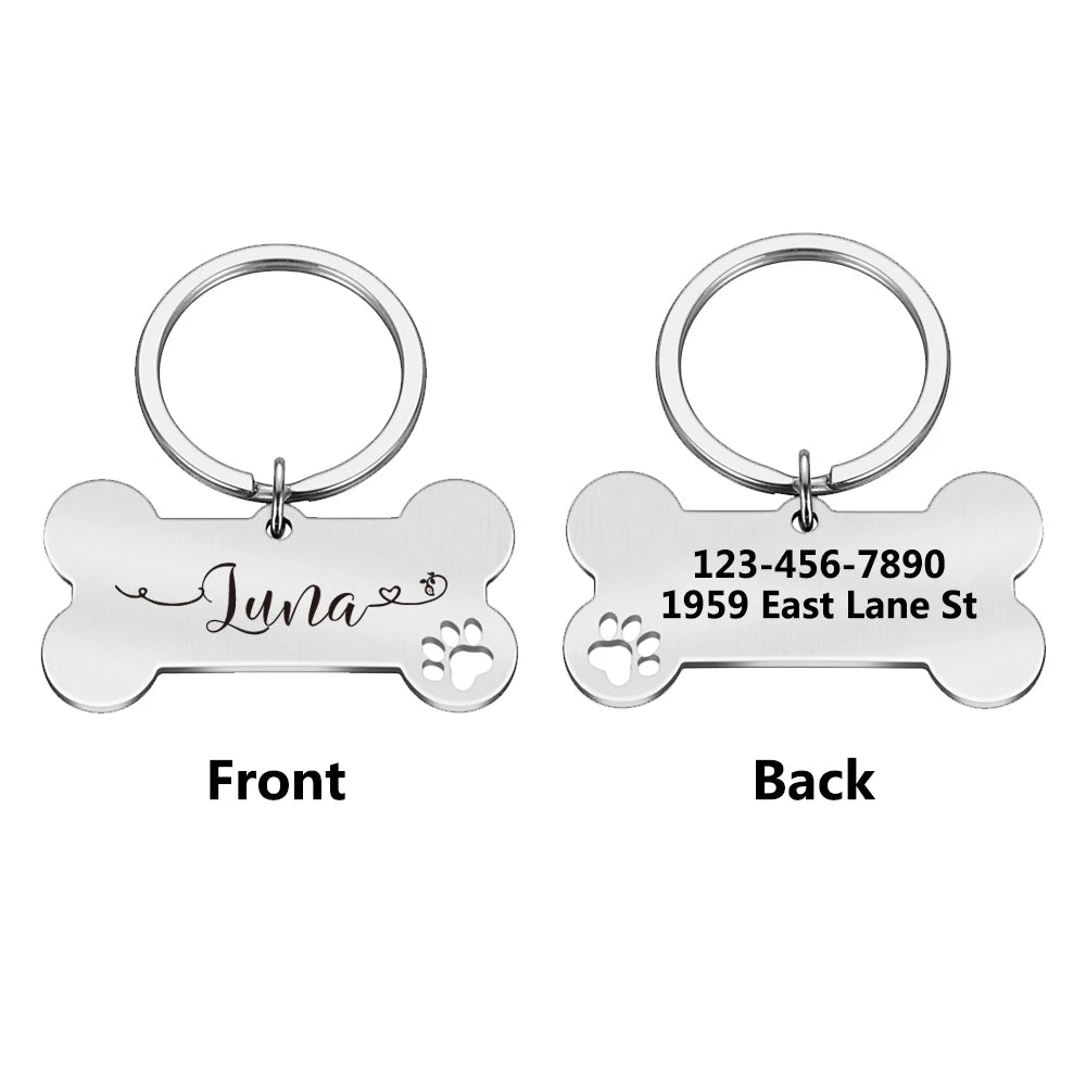 Chapita personalizable para mascotas con línea ondulada