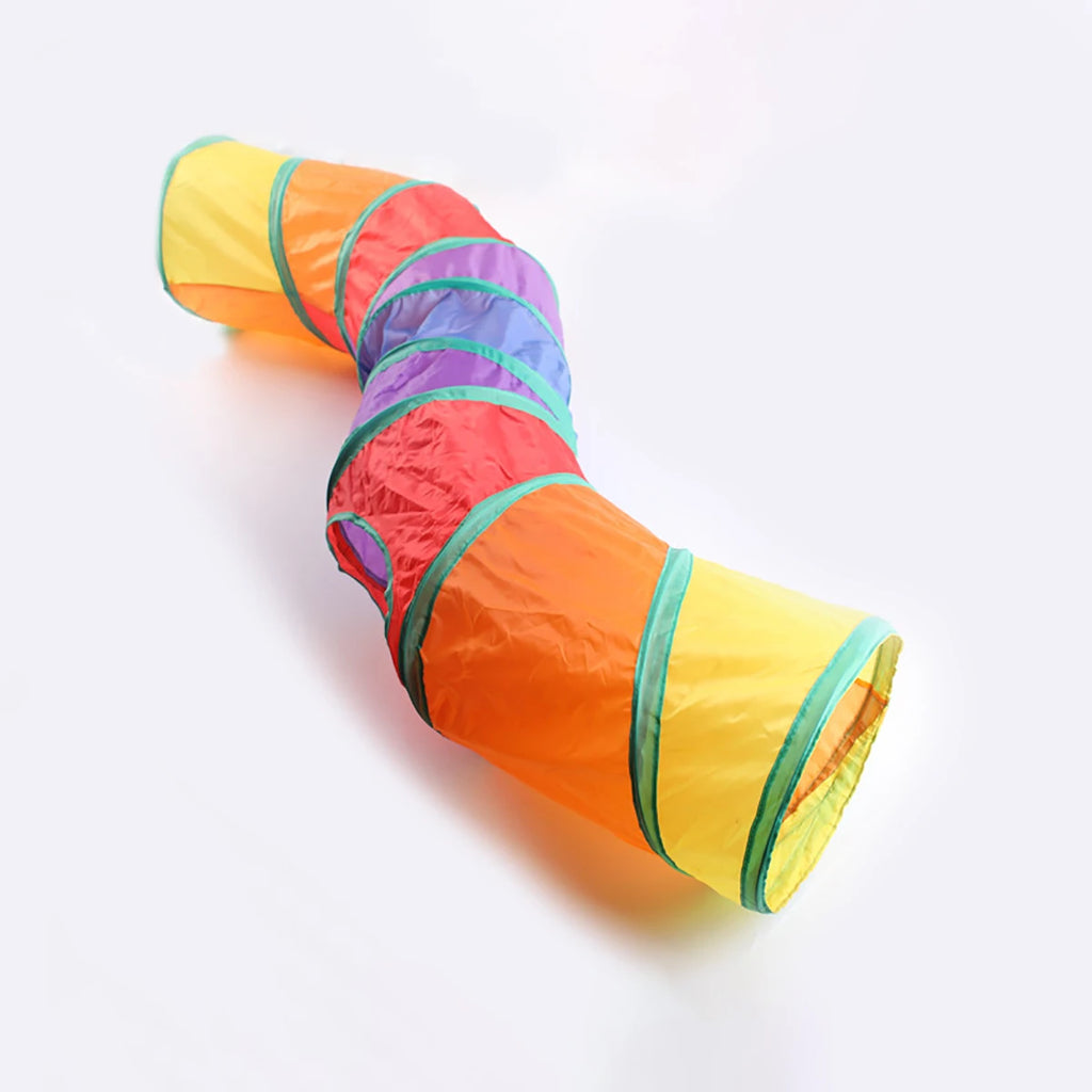 Túnel plegable de tela para juego y escondite de gatos
