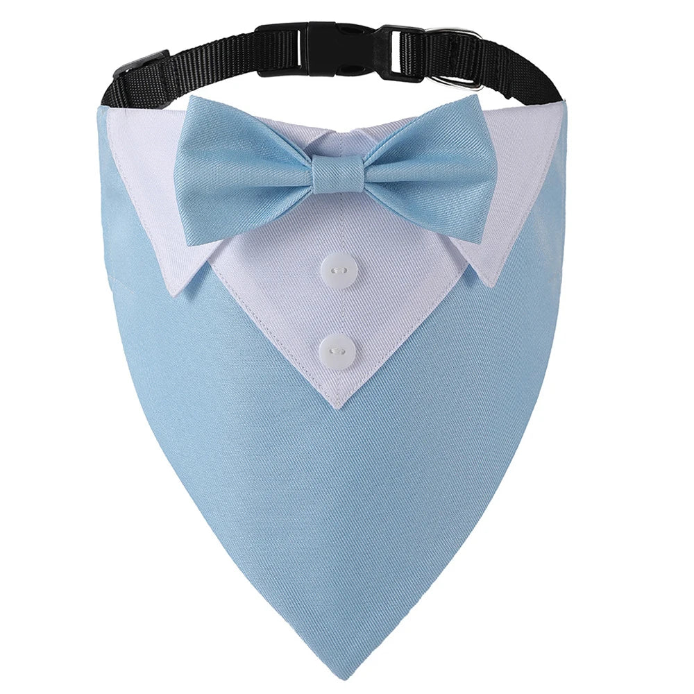 Bandana de gala para mascotas con moño ajustable