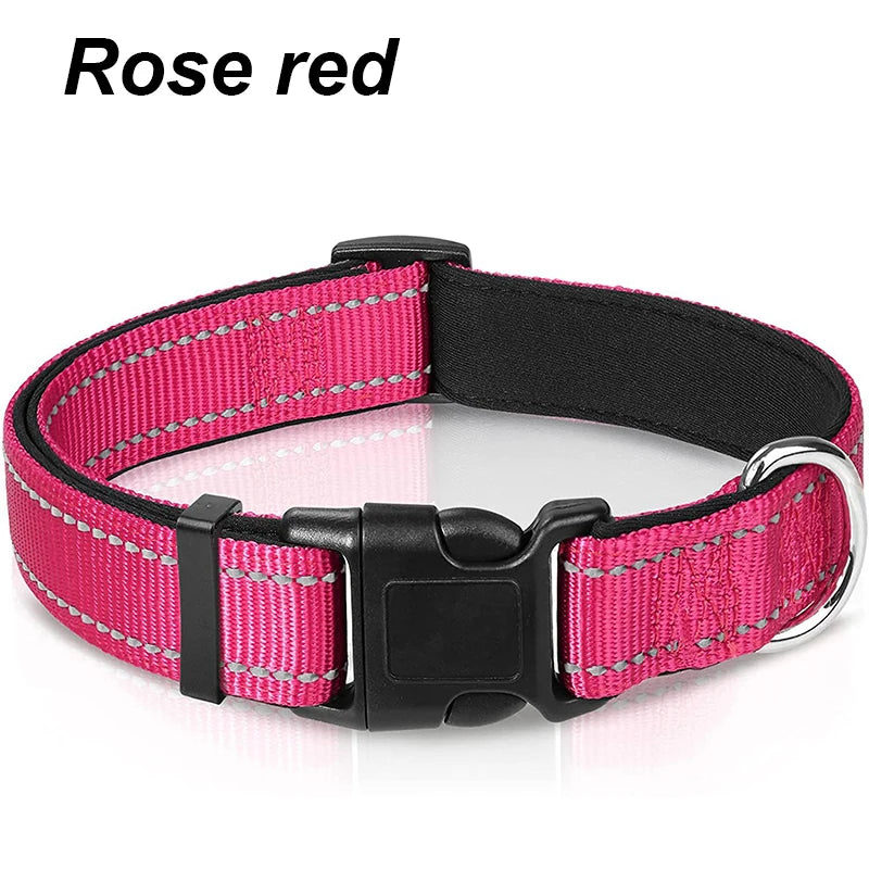 Collar reflectivo para perros con acolchado y doble argolla