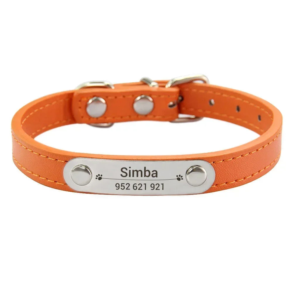 Collar para perros con placa grabable y cinco posiciones