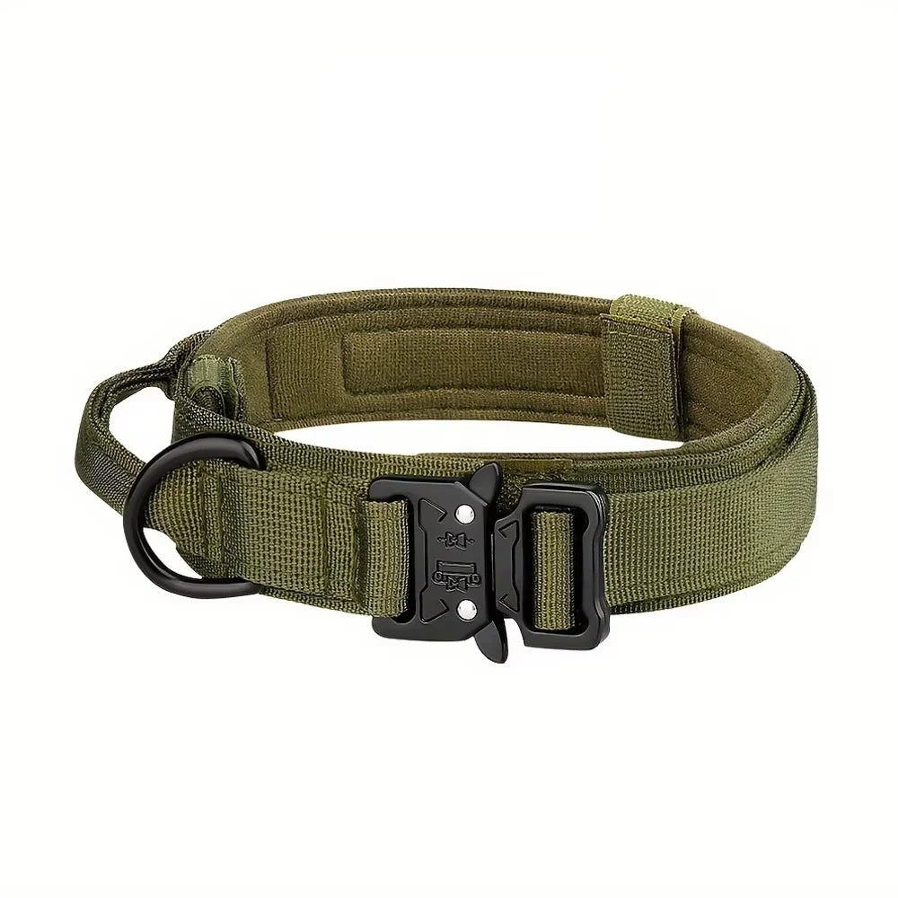 Collar ajustable para perros con asa y estilo táctico