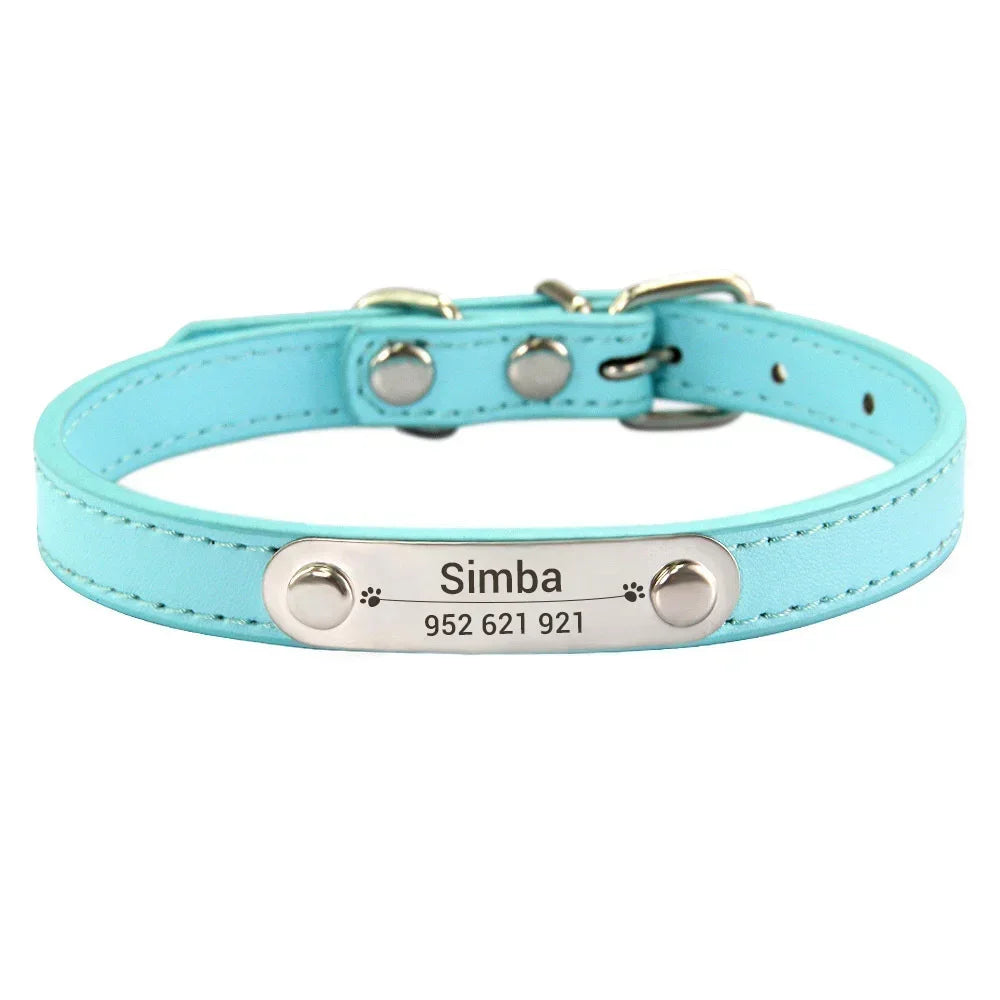 Collar para perros con placa grabable y cinco posiciones