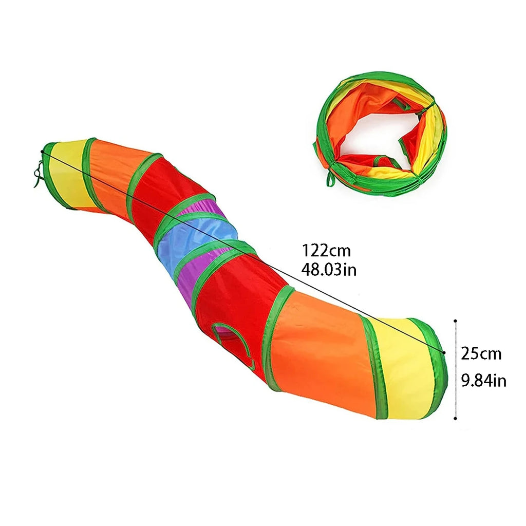 Túnel plegable de tela para juego y escondite de gatos