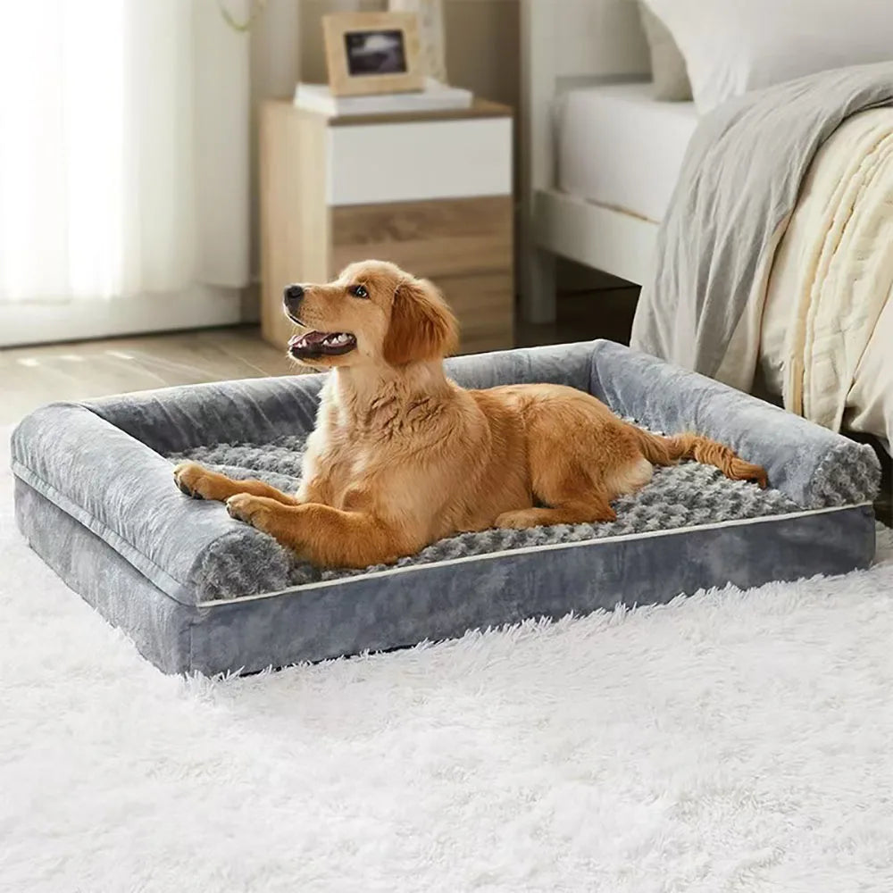 Cama rectangular para perros con cubierta desmontable