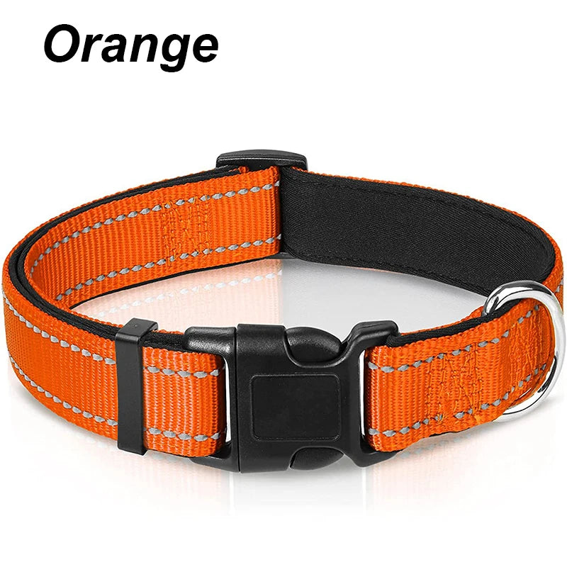 Collar reflectivo para perros con acolchado y doble argolla