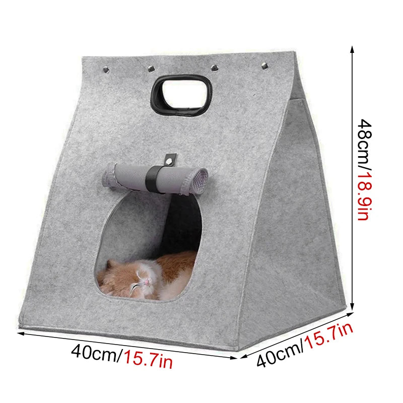 Cueva plegable de fieltro para gatos