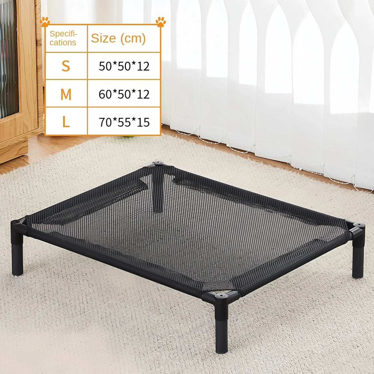 Catre elevado plegable para perros y gatos