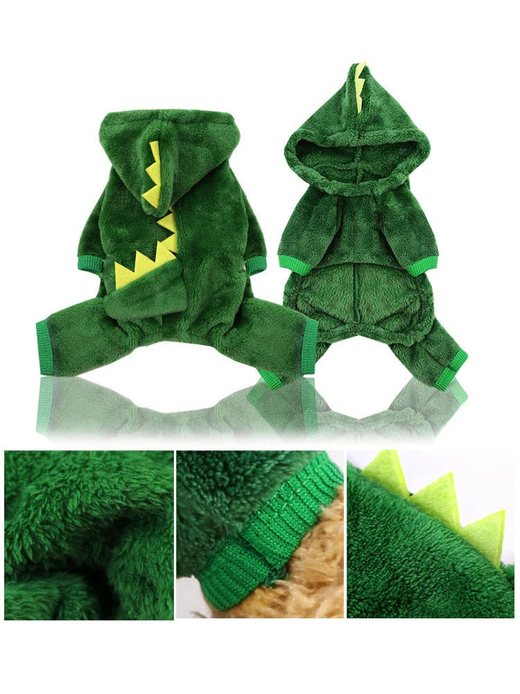 Enterito verde de cuatro patas con diseño animal para mascotas