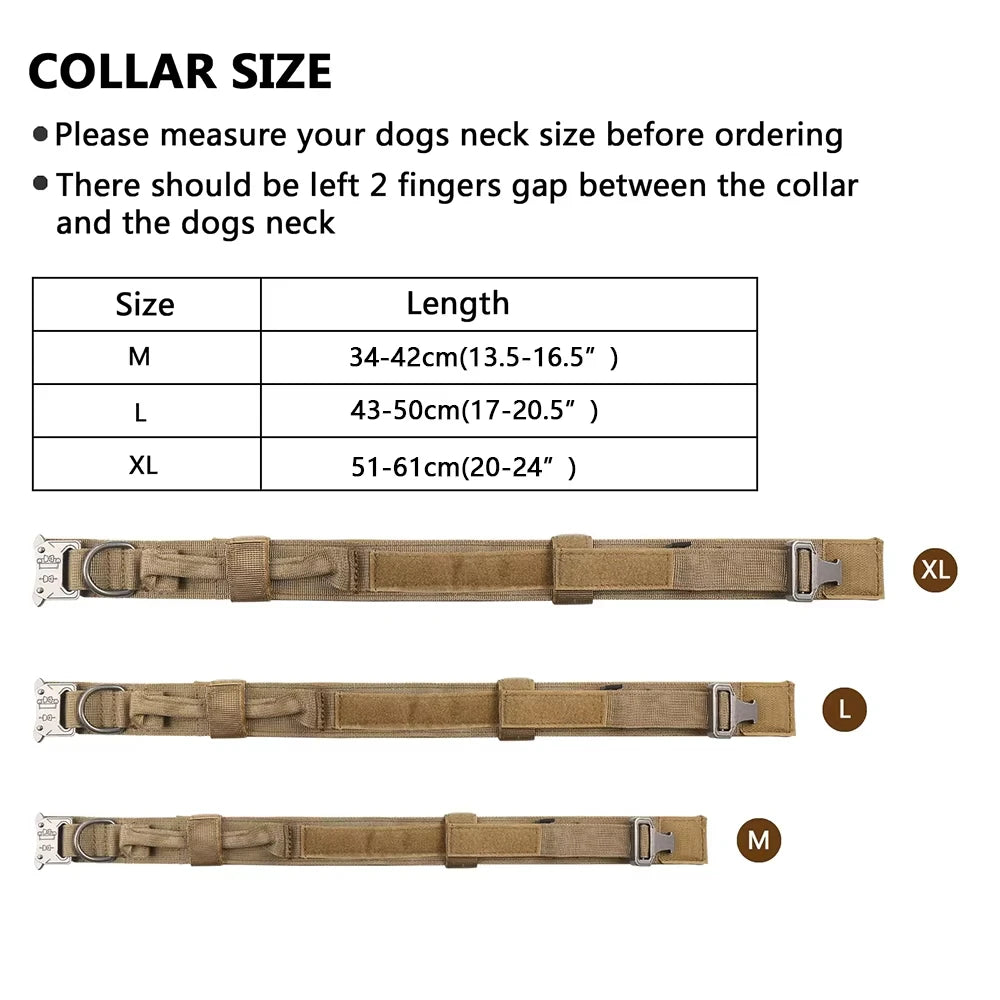 Collar ajustable para perros con asa y estilo táctico