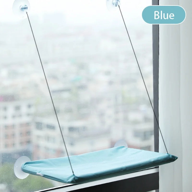 Hamaca desmontable de gamuza para ventana de gatos