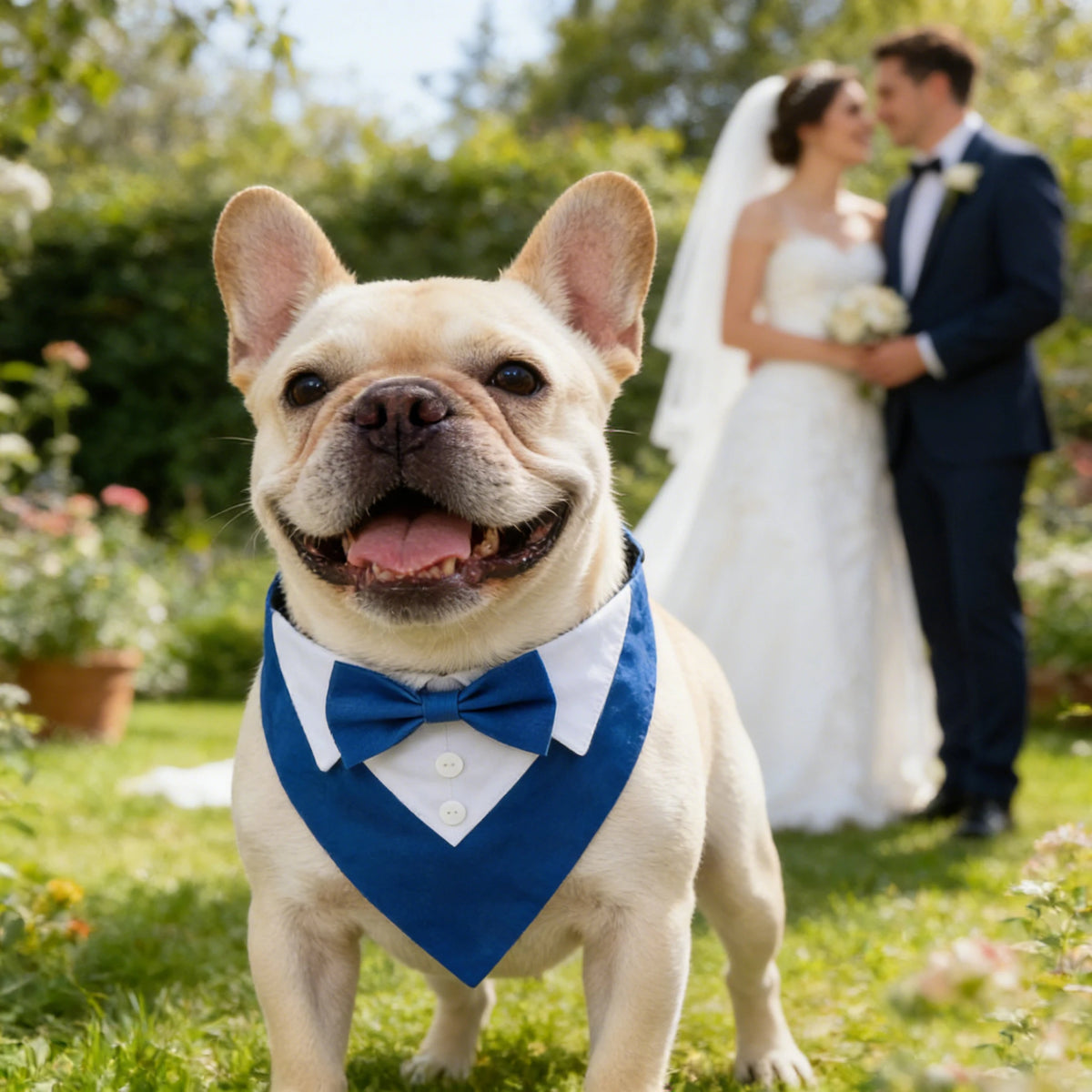 Bandana de gala para mascotas con moño ajustable