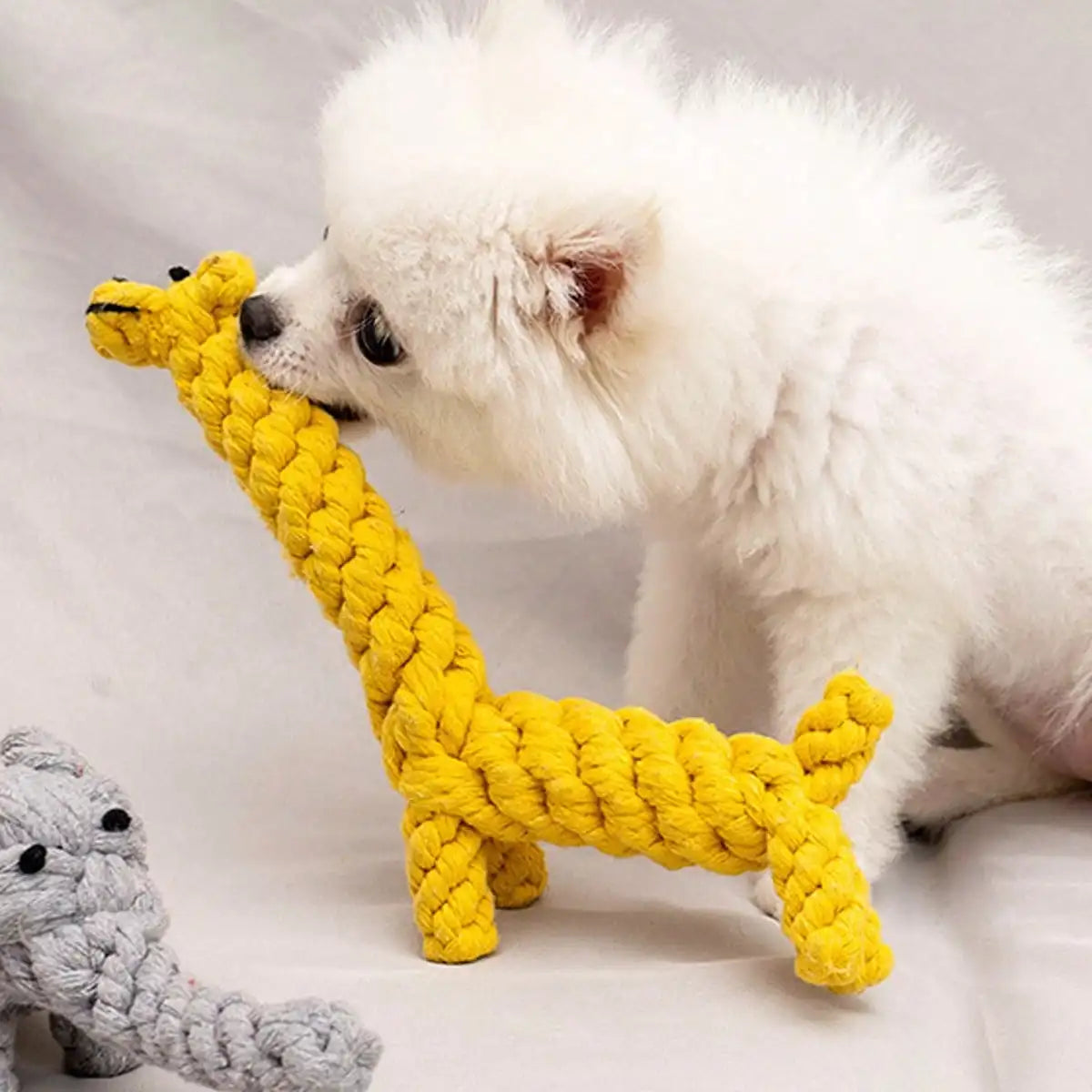 Juguete de soga tejida para perros con diseños de figuras