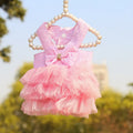 Vestido a rayas con tul para perros pequeños