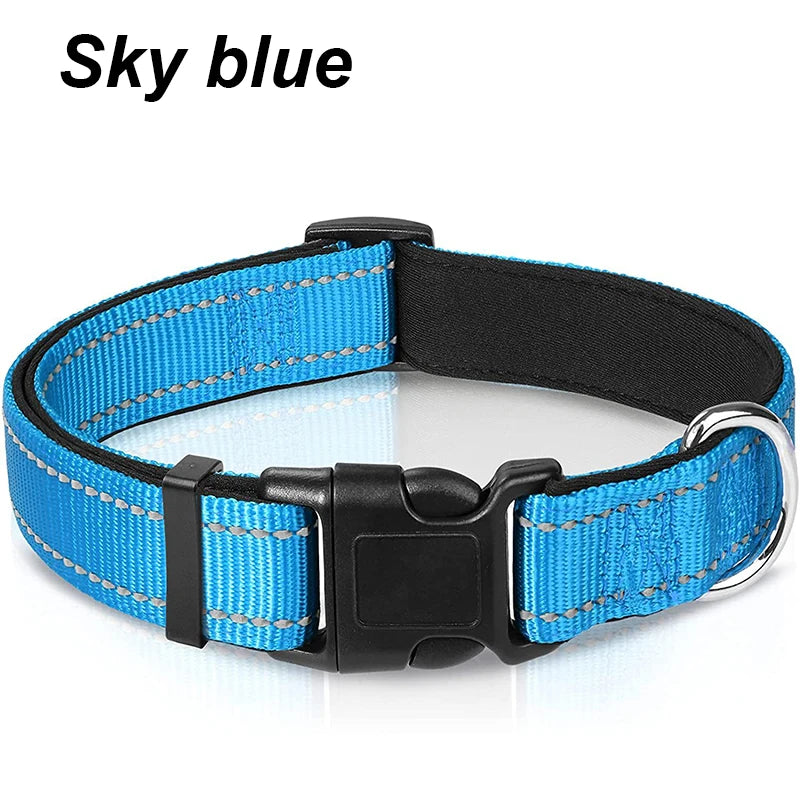 Collar reflectivo para perros con acolchado y doble argolla