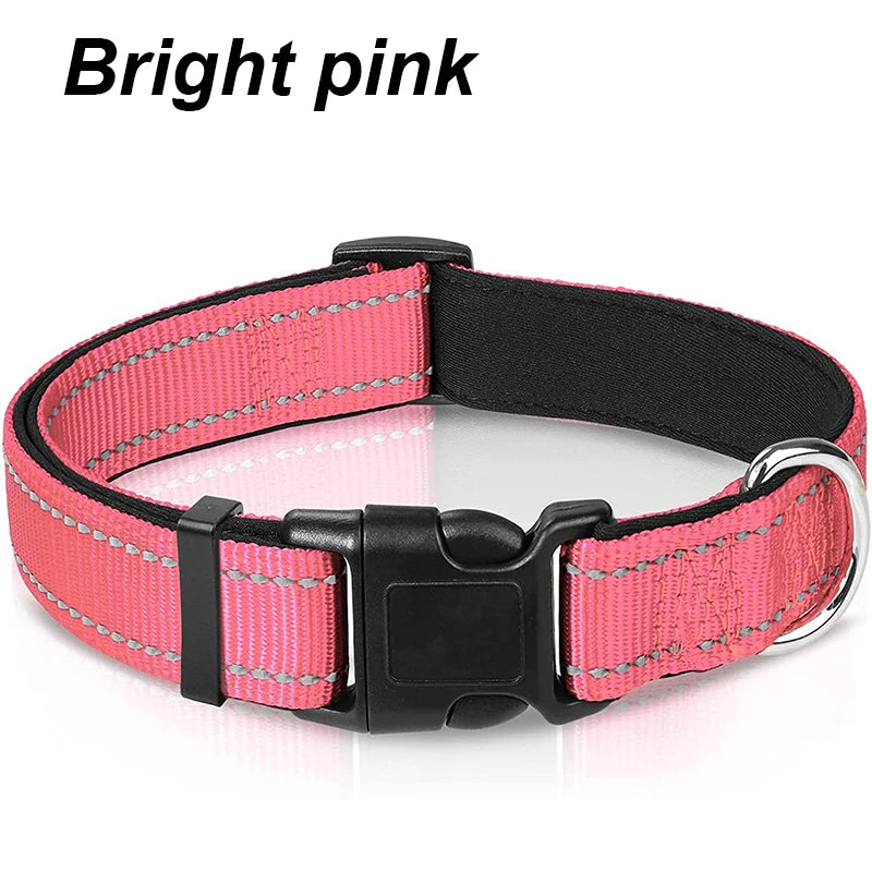 Collar reflectivo para perros con acolchado y doble argolla