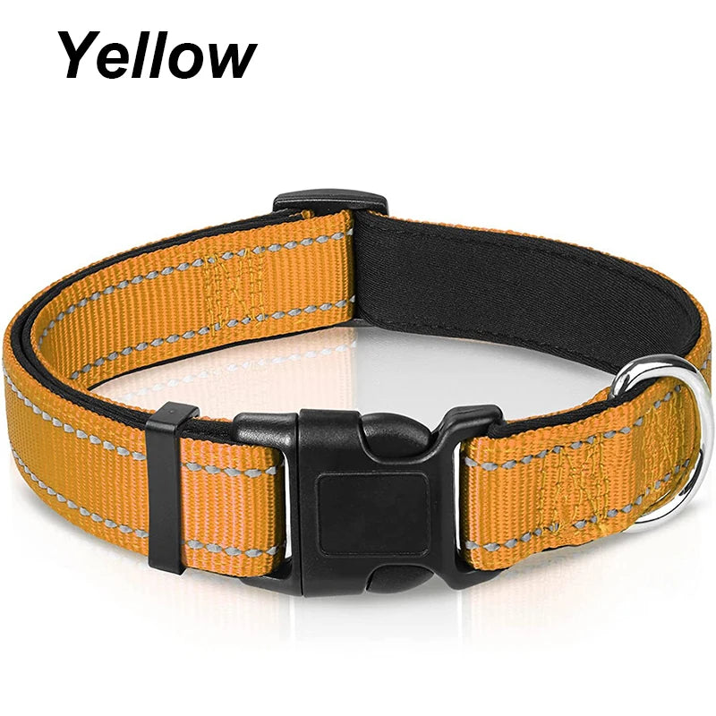 Collar reflectivo para perros con acolchado y doble argolla
