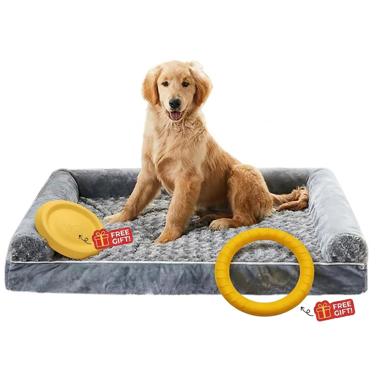 Cama rectangular para perros con cubierta desmontable