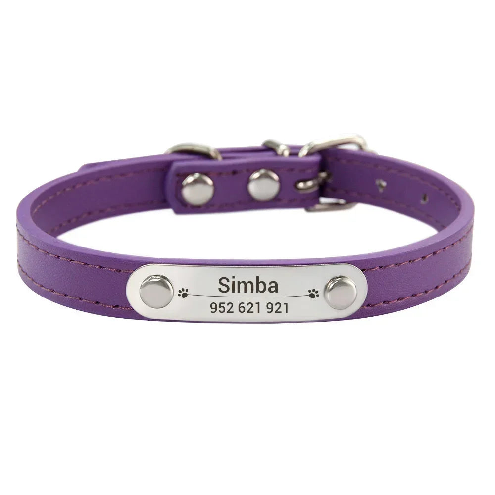 Collar para perros con placa grabable y cinco posiciones