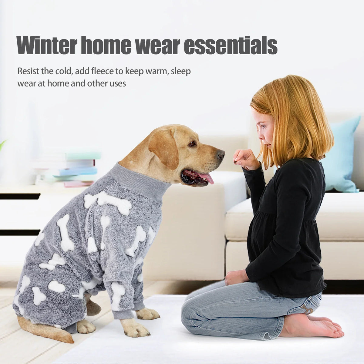 Pijama de polar de cuatro patas para perros