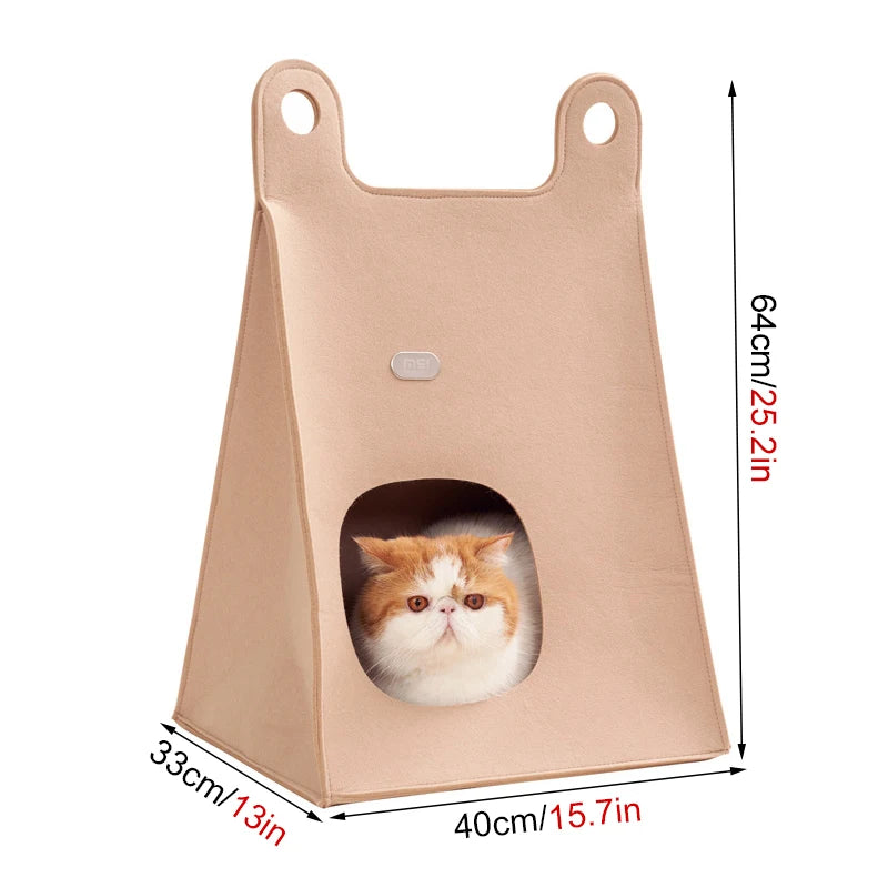 Cueva plegable de fieltro para gatos