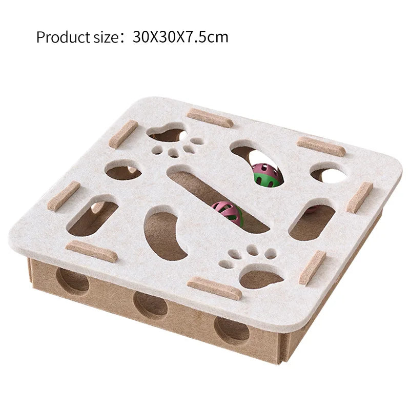 Laberinto de fieltro para gatos con pelota y cascabel