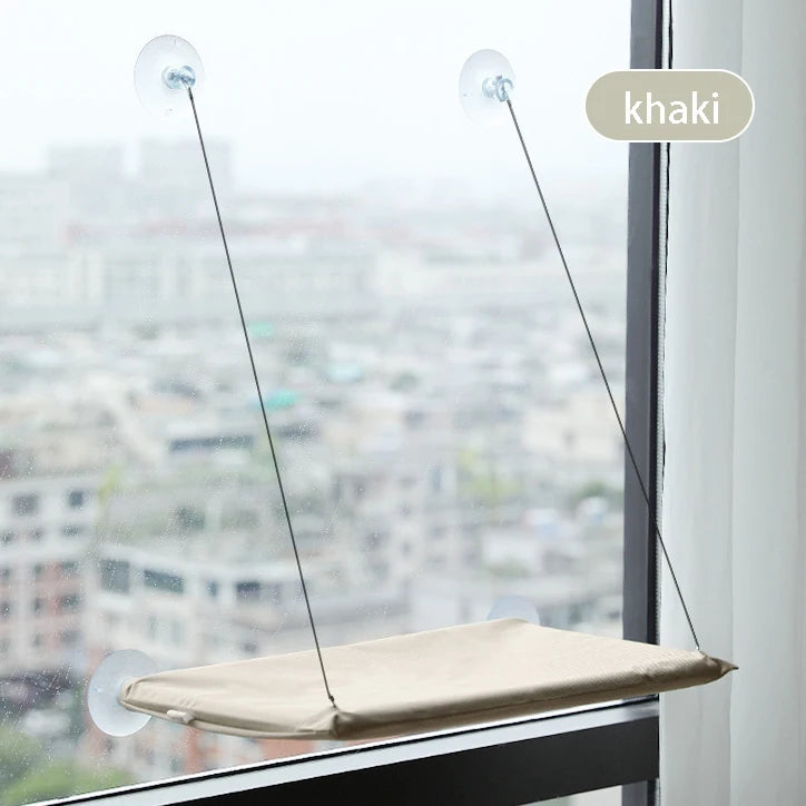 Hamaca desmontable de gamuza para ventana de gatos