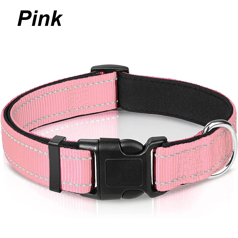 Collar reflectivo para perros con acolchado y doble argolla