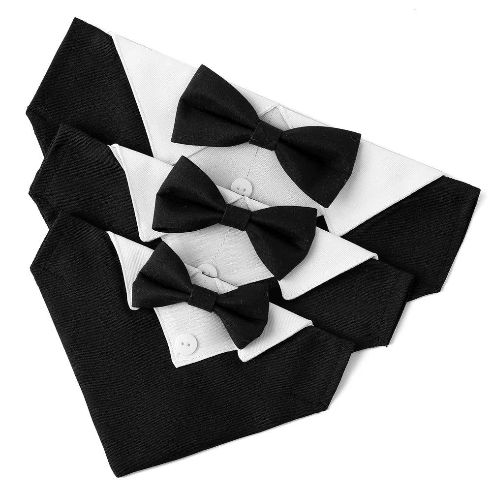 Bandana de gala para mascotas con moño ajustable
