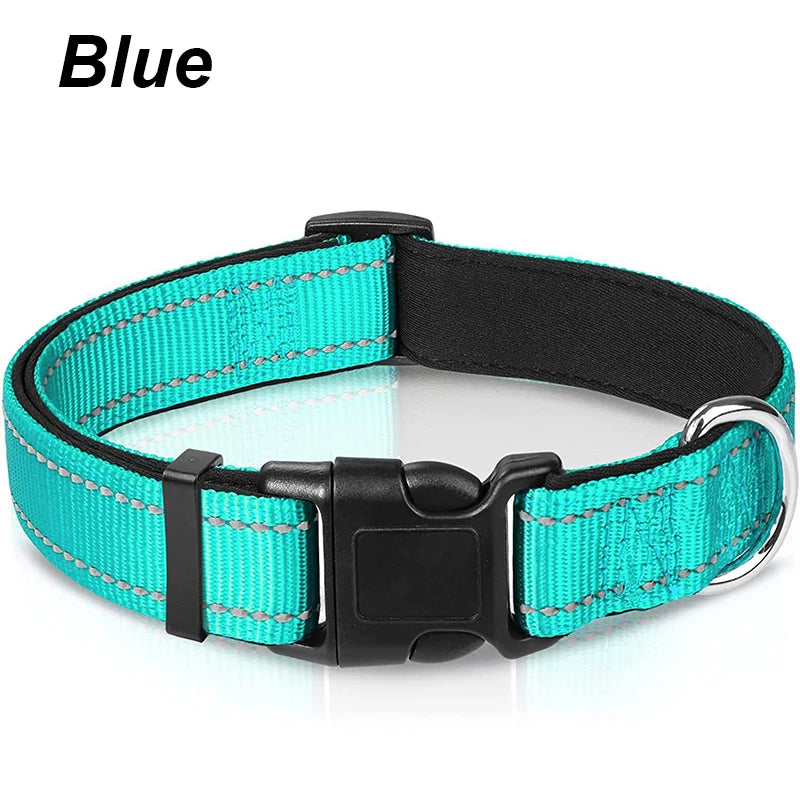 Collar reflectivo para perros con acolchado y doble argolla